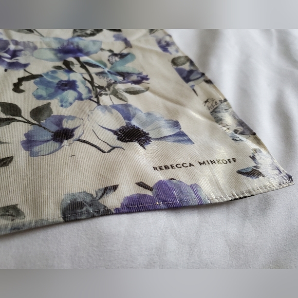 2 Rebecca Minkoff Silky Chiffon Metallic sheen scarves/ handkerchiefs/ bandanas - Picture 8 of 12